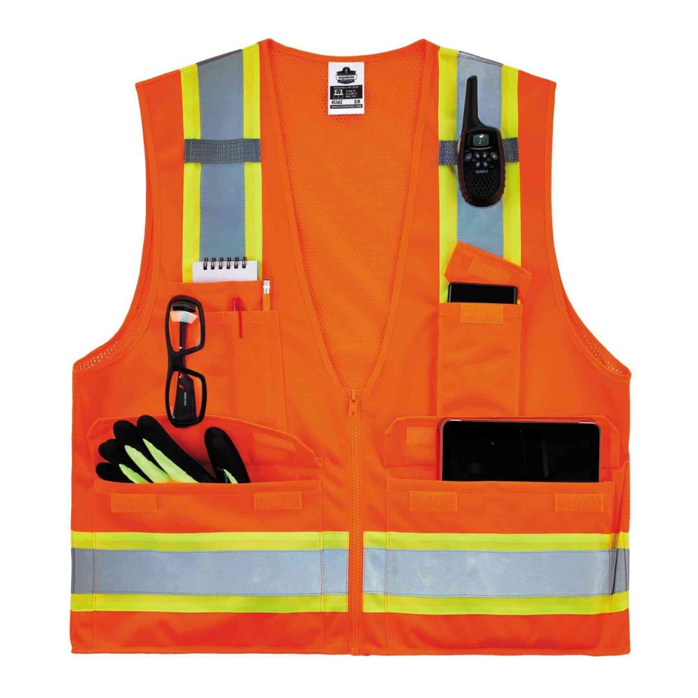 Ergodyne Orange Two-Tone Surveyor Vest - Type R, Class 2, Zipper from Columbia Safety